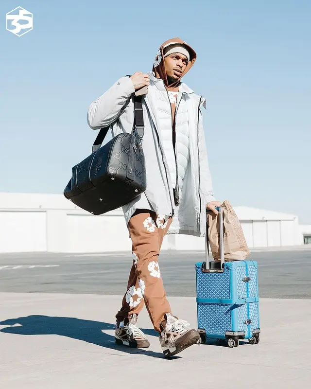 P. J. Washington outfit in Denim Tears, Gucci, and Goyard, 2024