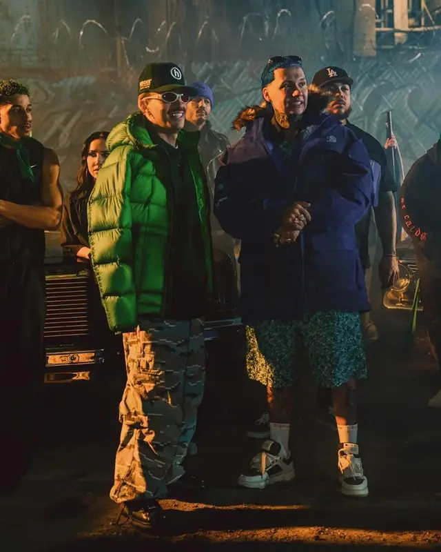 Blessd outfit in Supreme, Louis Vuitton, and The North Face, 2024