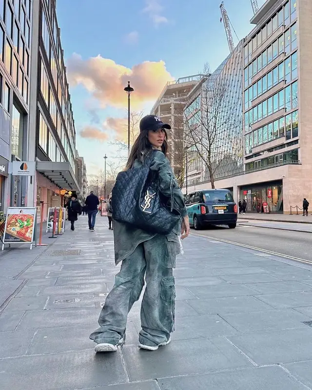 Bianca Andrade outfit in The Attico, Balenciaga, and New Era, 2024