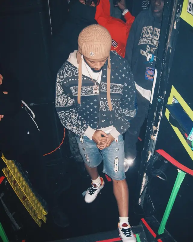 Veeze outfit in Kapital, Nike, and Moncler, 2023