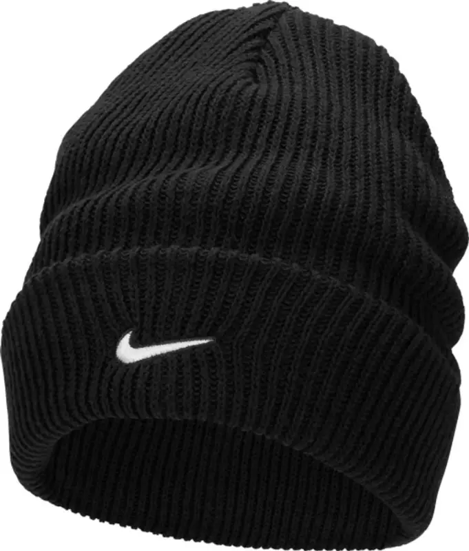 Nike Black Ribbed Solo Swoosh Beanie $35