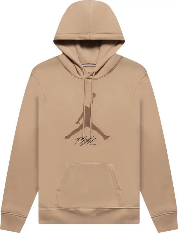 Jordan Beige Flight Logo Baseline Hoodie $78