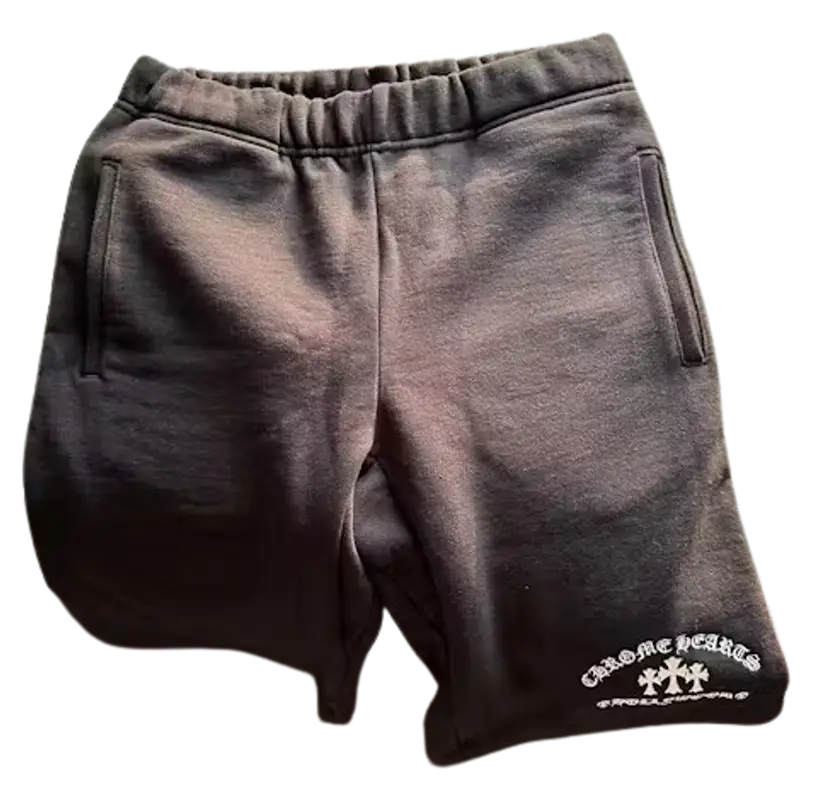 CHROME HEARTS HOLLYWOOD スウェットショーツ Chrome Hearts Black Hollywood Cross Shorts | WHAT'S ON THE STAR?