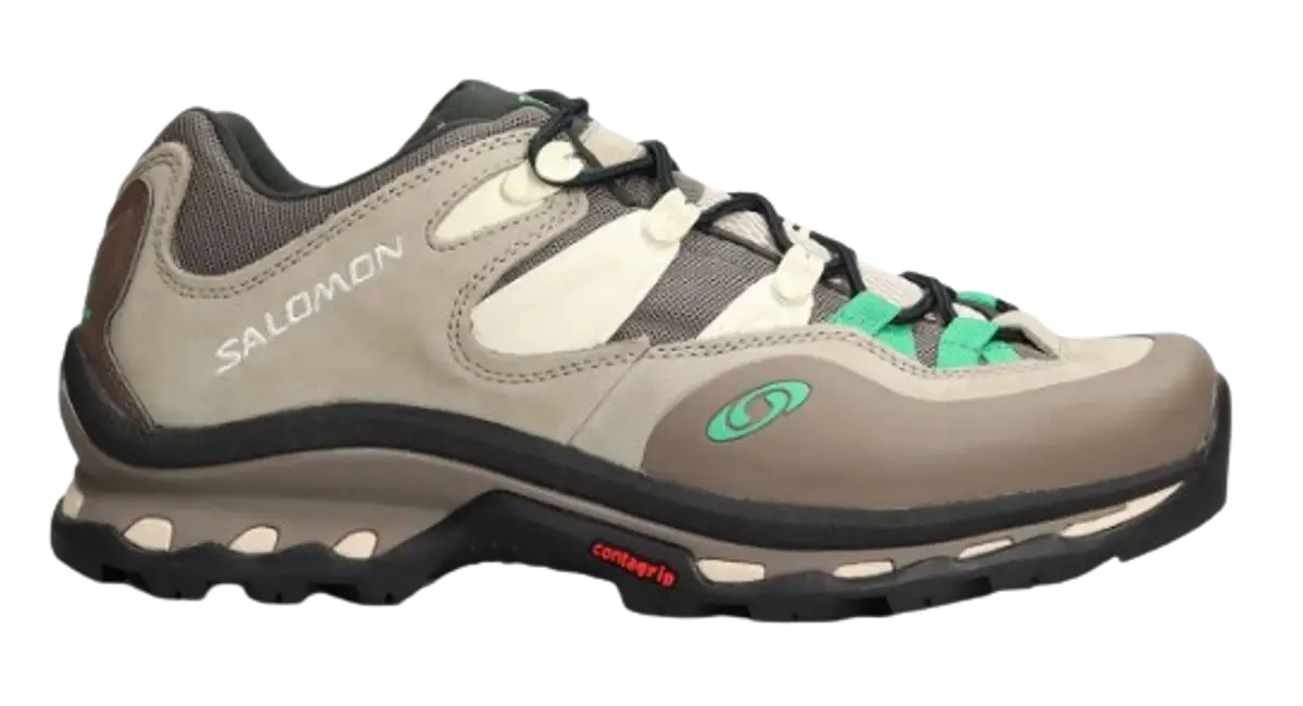 Salomon Brown Leather Sneakers $191