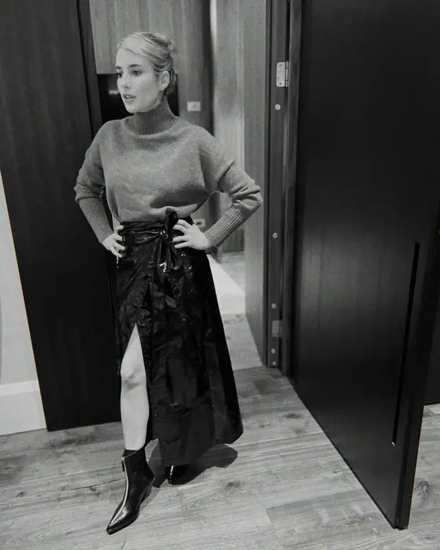 Emma Roberts outfit in Boden, Elleme, and Miu Miu, 2024