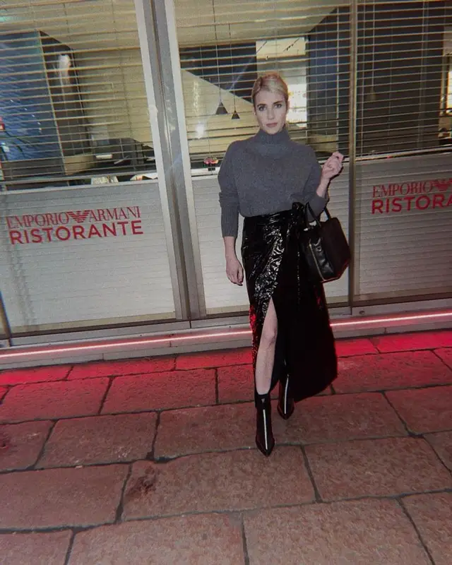 Emma Roberts outfit in Boden, Elleme, and Miu Miu, 2024
