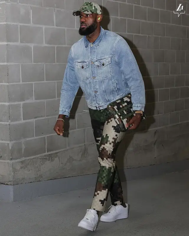 LeBron James outfit in Nike and Louis Vuitton, 2024