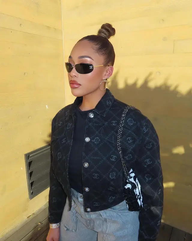 Jordyn Woods outfit in The Attico, Chanel, and Hermes, 2024