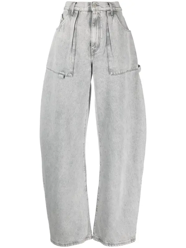 The Attico Effie High-Waist Wide-Leg Jeans $682