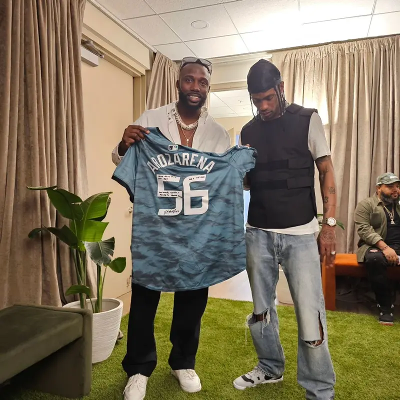 Travis Scott outfit in Helmut Lang, Balenciaga, and Chrome Hearts, 2024