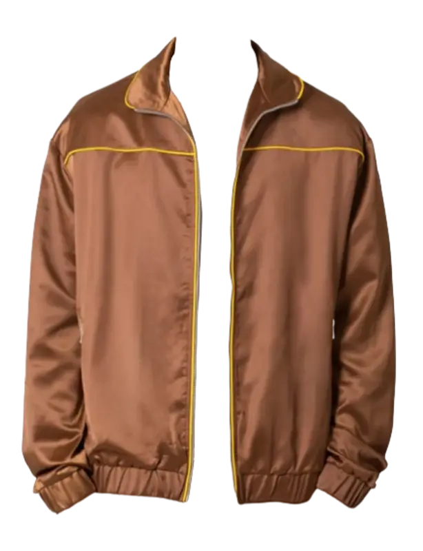 Mnml Brown Satin Track Jacket $68