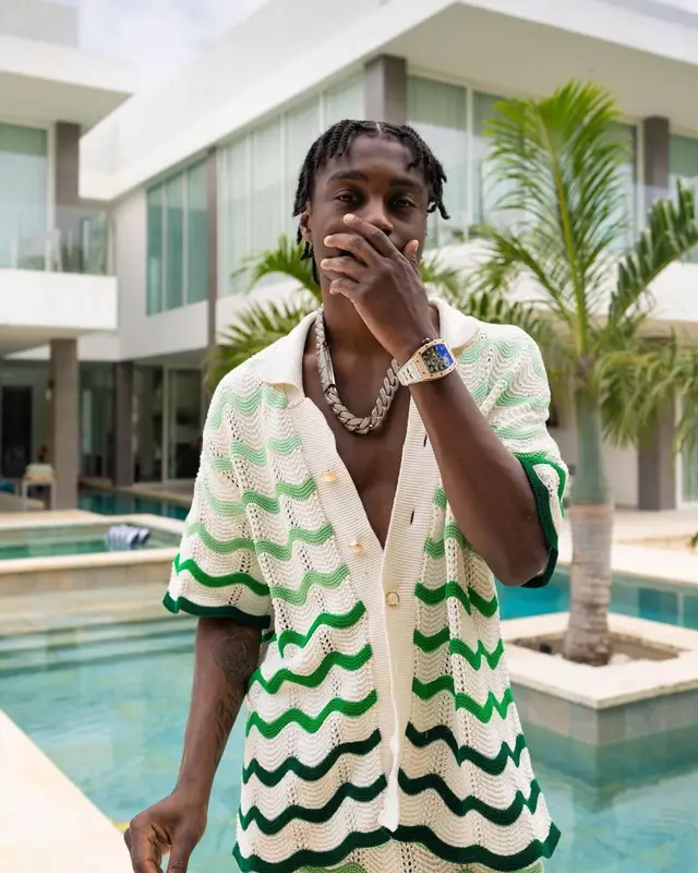 Lil Tjay outfit in Casablanca and Nike, 2024
