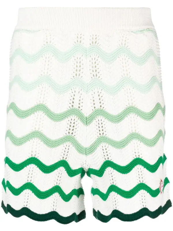 Casablanca Ombre Wave Cotton Crochet Shorts $426