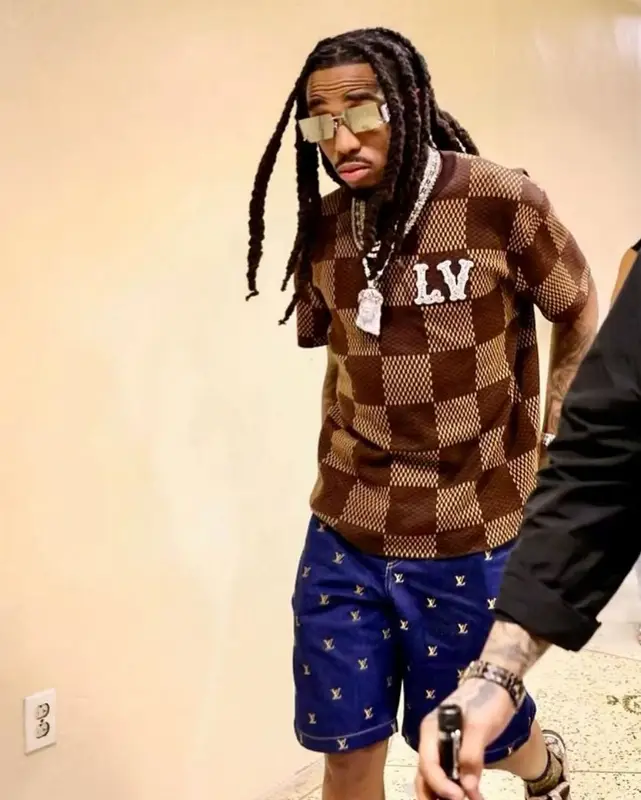 Quavo outfit in Louis Vuitton and Dolce & Gabbana, 2024