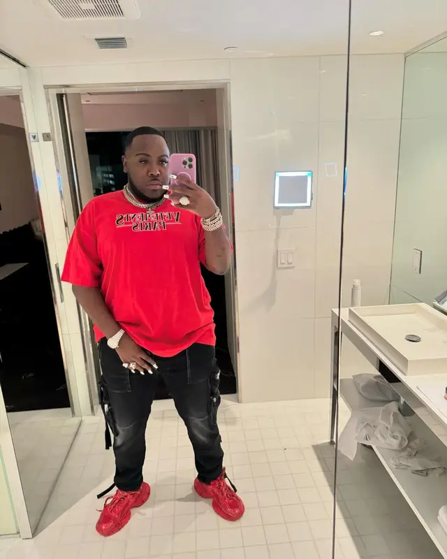 Saucy Santana outfit in Vetements, Amiri, and Balenciaga, 2024