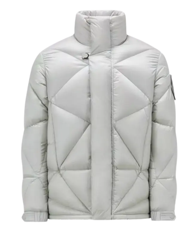 Moncler Light Grey Oak Short Down Jacket $2050
