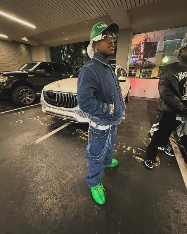 DaBaby outfit in Song for the Mute, Bottega Veneta, and Louis Vuitton, 2024