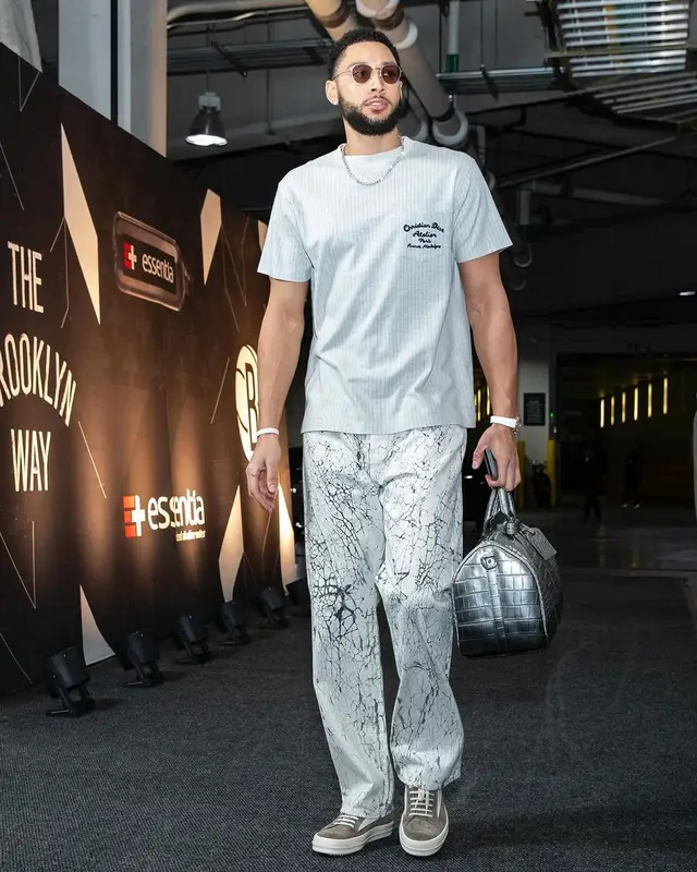 Ben Simmons outfit in Dior, Amiri, and Rick Owens, 2024