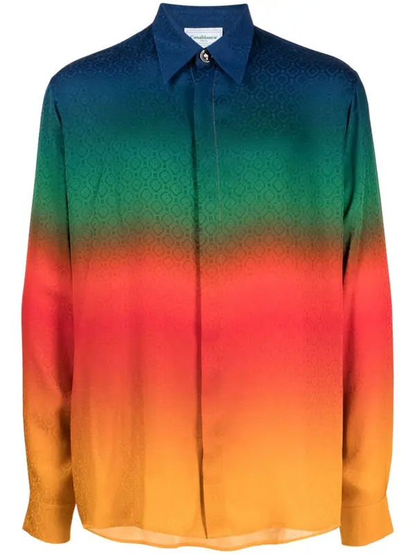 Casablanca Peace Gradient Silk Shirt $902