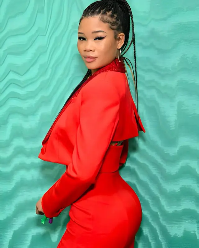 Storm Reid outfit in Area and Prada, 2024