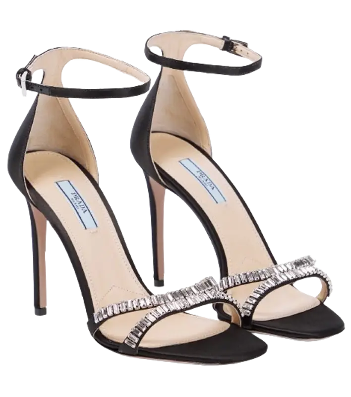 Prada Embellished Satin Sandals $925