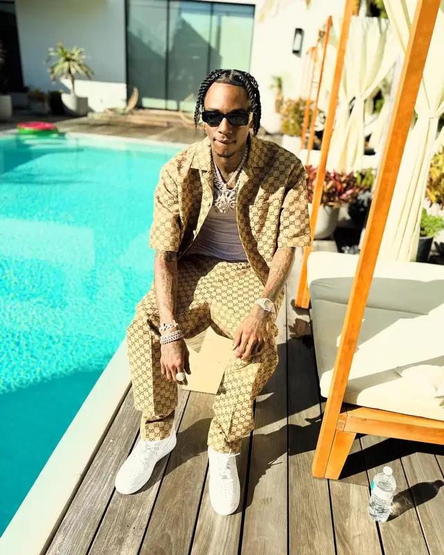 Soulja Boy outfit in Gucci, Nike, and Balenciaga, 2024