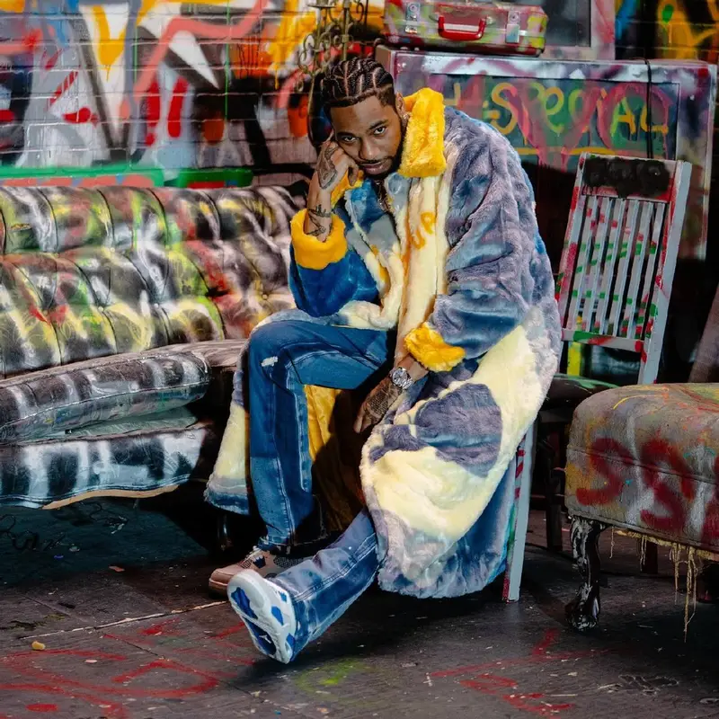 Key Glock outfit in KidSuper, Gallery Dept., and Jordan, 2024
