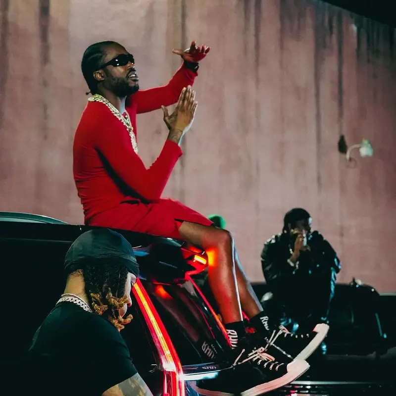 Meek Mill outfit in Rick Owens and Rhude, 2024