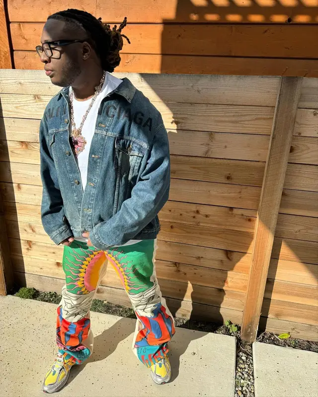 Tay Keith outfit in Balenciaga, Cout De La Liberte, and New Balance, 2024