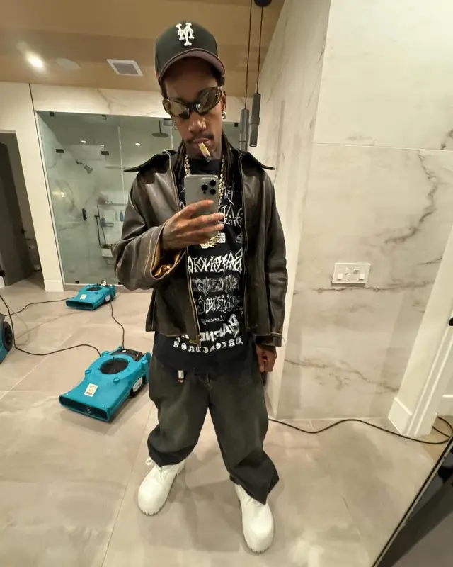 Wiz Khalifa outfit in Balenciaga, New Era, and New York Mets, 2024