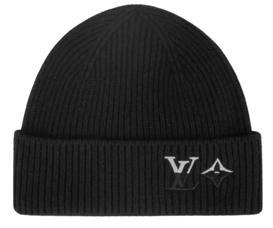 Louis Vuitton Black LV Dual Beanie $495