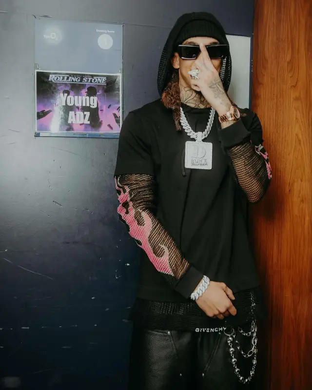 Young Adz outfit in Givenchy, Balenciaga, and Prada, 2024