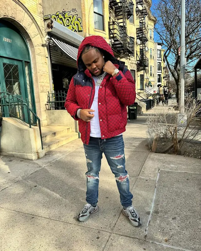 Tee Grizzley outfit in Gucci and Amiri, 2024