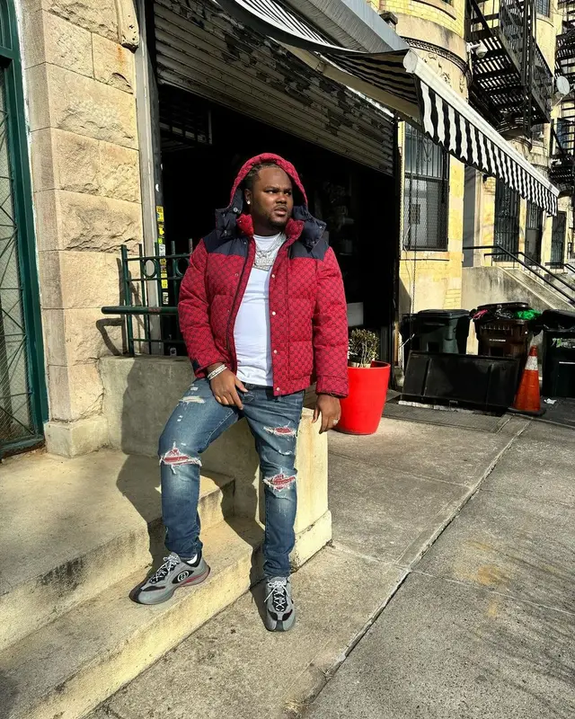 Tee Grizzley outfit in Gucci and Amiri, 2024