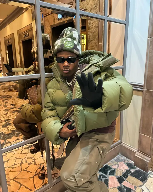 DaBaby outfit in Prada and Louis Vuitton, 2024