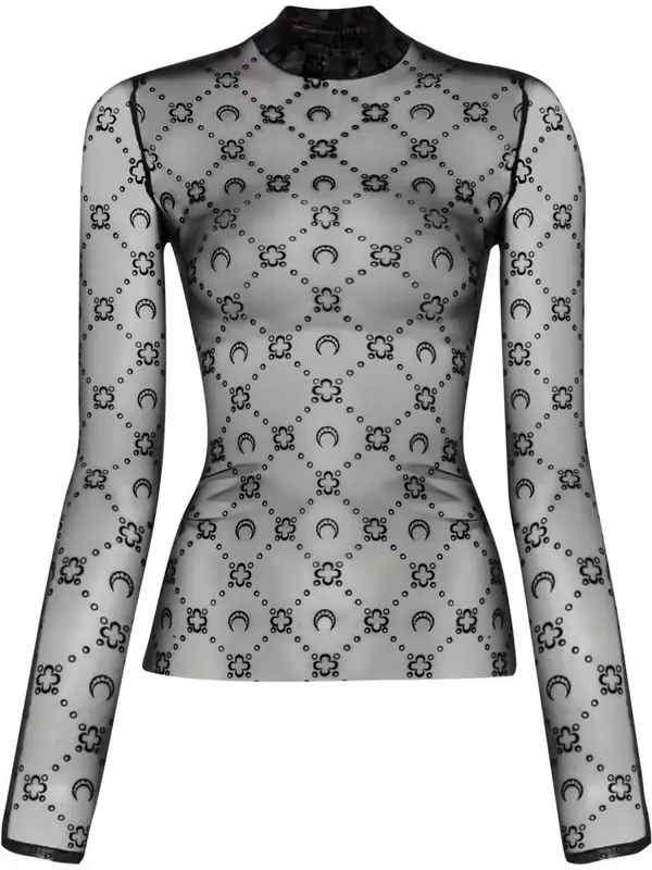 Marine Serre Moonogram flocked mesh top $185