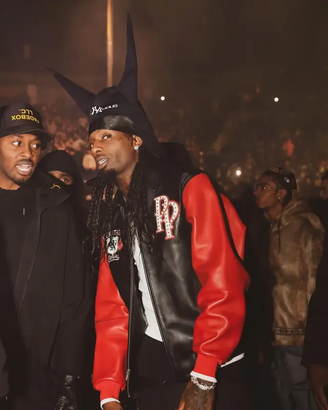 Playboi Carti outfit in Timberland, No Name, and Anonymous Club, 2024