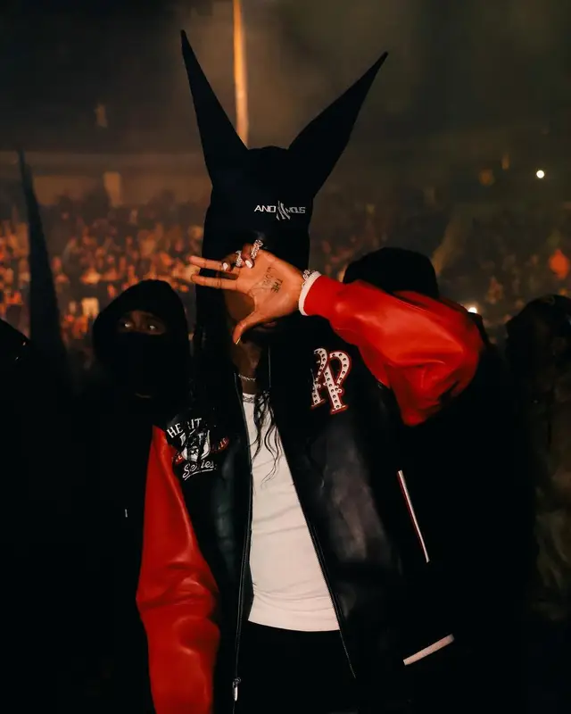 Playboi Carti outfit in Timberland, No Name, and Anonymous Club, 2024