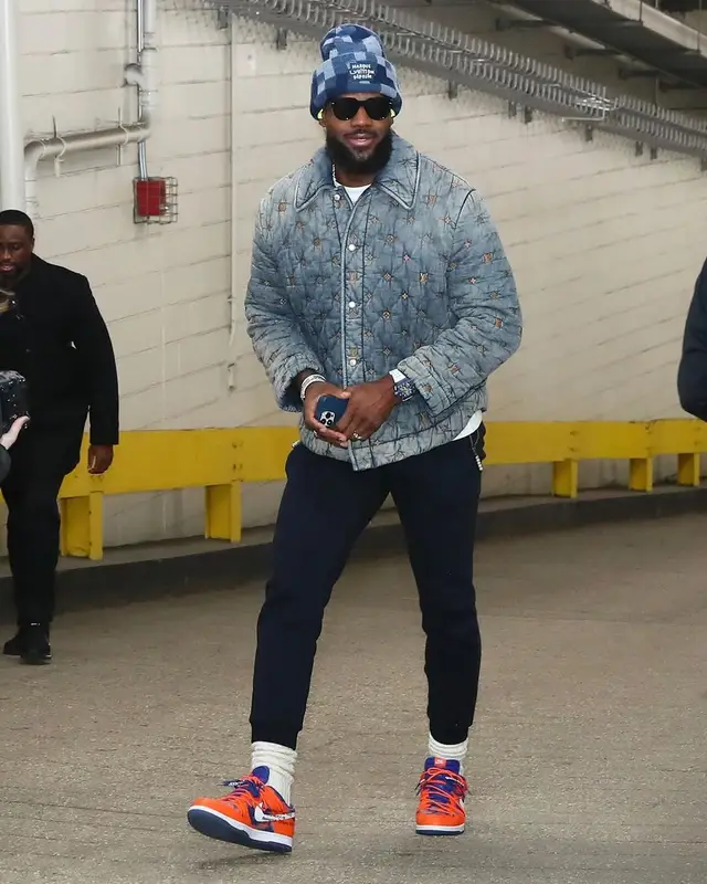 LeBron James outfit in Nike, Louis Vuitton, and Off-White, 2024