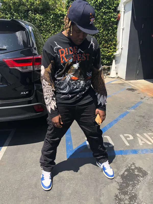 Don Toliver outfit in Vintage, Union Los Angeles, and Custom, 2019