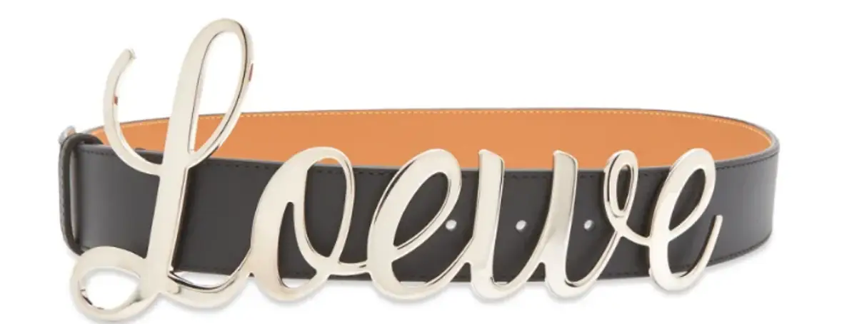 Loewe Black And Palladium Logo Buckle Belt $595