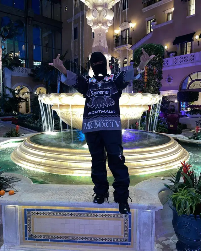 42 Dugg outfit in Supreme, Balenciaga, and The North Face, 2024