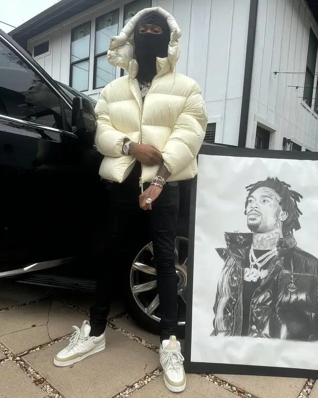 Hunxho outfit in Moncler, Amiri, and Roc Nation, 2024