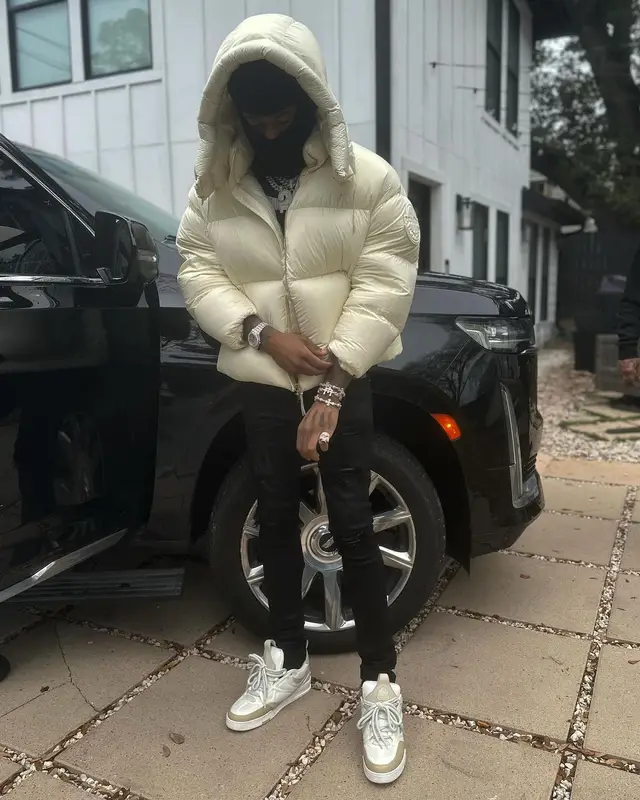 Hunxho outfit in Moncler, Amiri, and Roc Nation, 2024