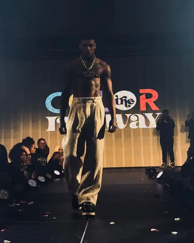 NLE Choppa outfit in Amiri, 2024