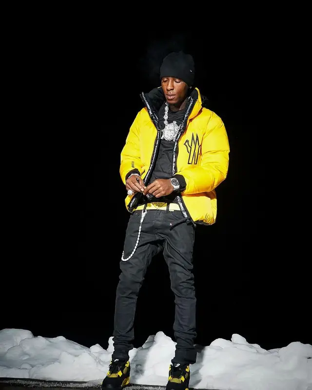 NBA YoungBoy outfit in Moncler, Amiri, and Prada, 2024