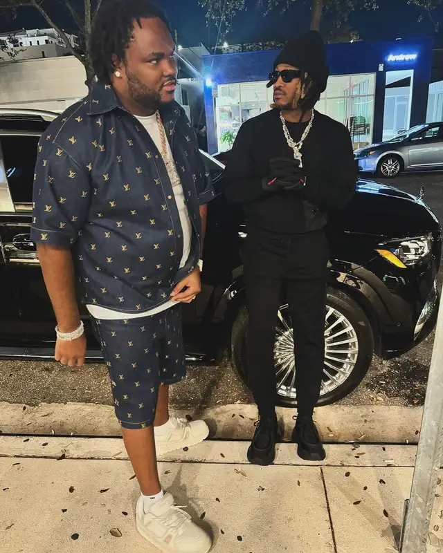 Tee Grizzley outfit in Louis Vuitton, 2024