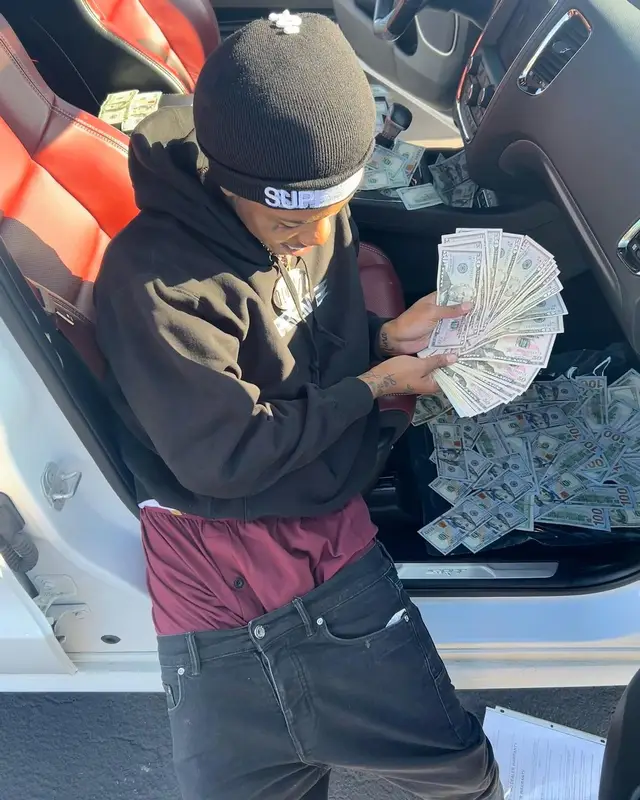 Li Rye outfit in Purple Brand, Supreme, and Nike, 2024