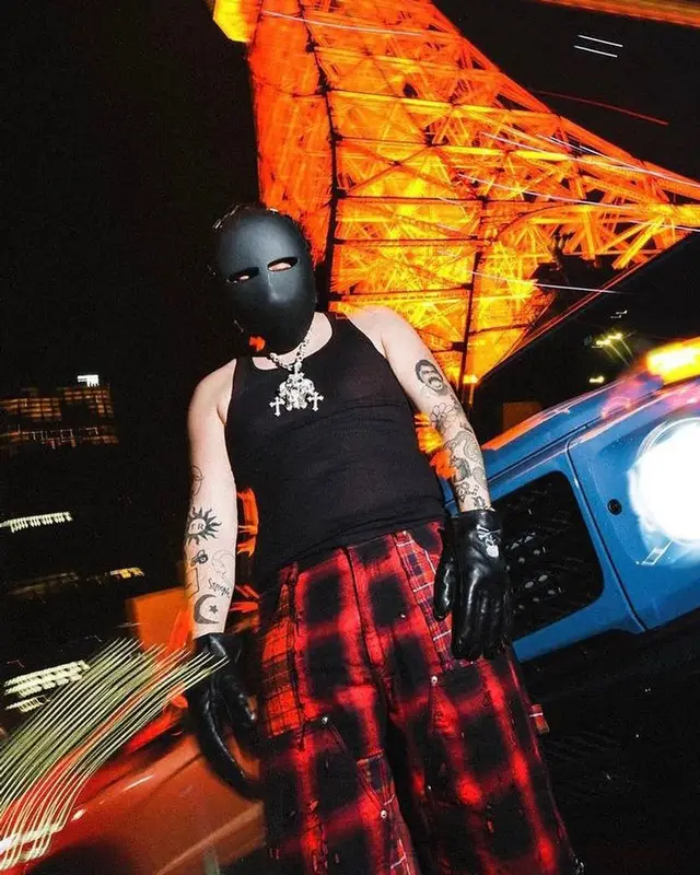 Yeat outfit in Givenchy, No Name, and Mastermind, 2023