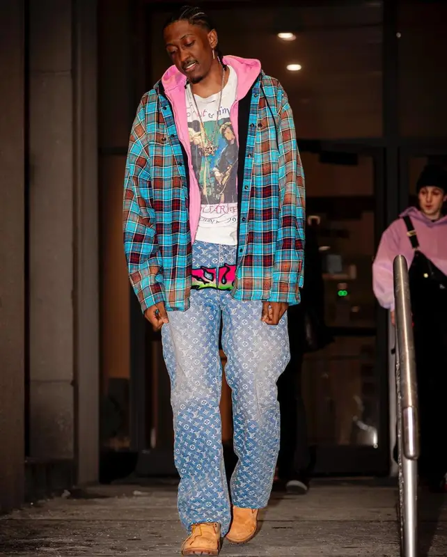 Jalen Williams outfit in Balenciaga, Vintage, and Louis Vuitton, 2024